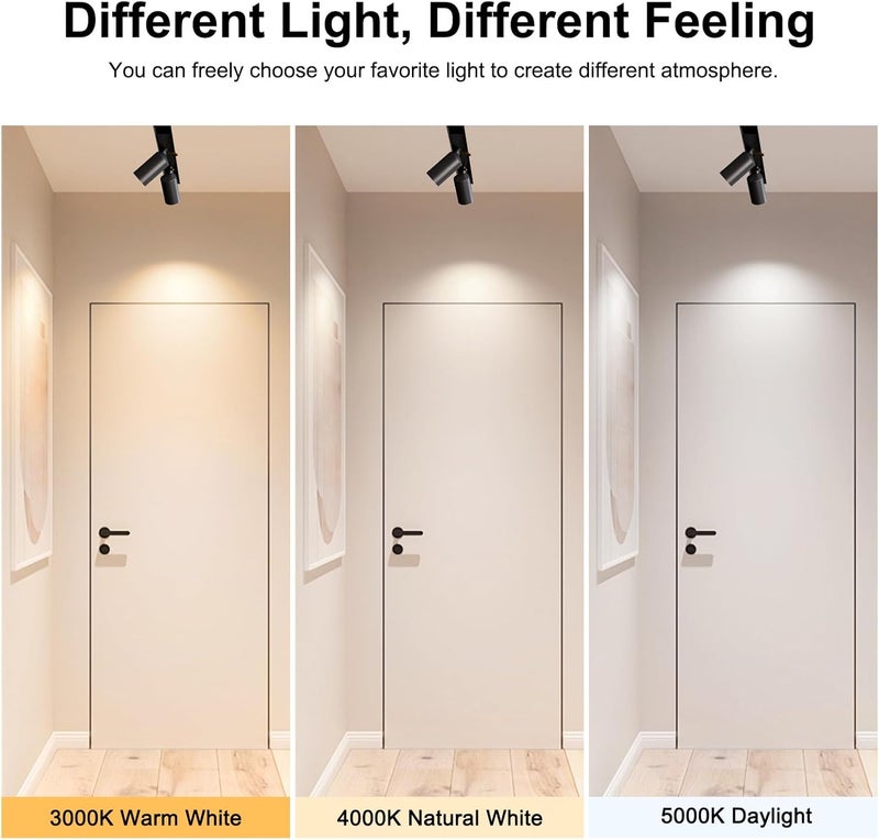 SCON 10W Dimmable Magnetic Track Downlight Head, 24V Led Lamp Dual Spotlight Head with Support Dimming, 3000K Warm White 24° Beam, for Recessed/Ceiling/Pendant Magnetic Track Lighting System - Image 3
